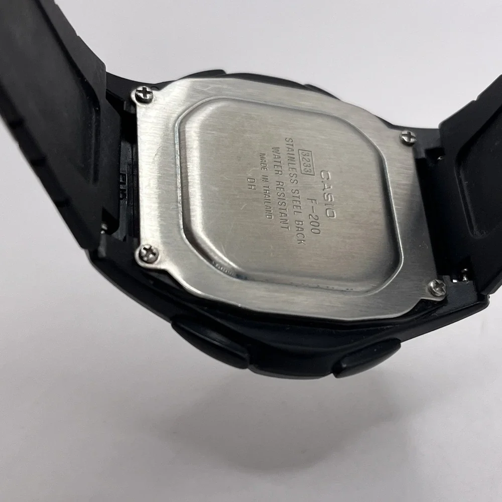 Casio F-200 Men's Black Resin Band Day‎ Date Indicator Watch 41MM- New Battery